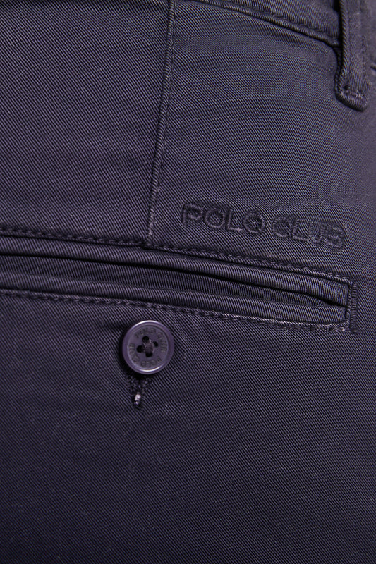 Calças chino azuis marinhas com corte slim com logótipo Polo Club no bolso traseiro