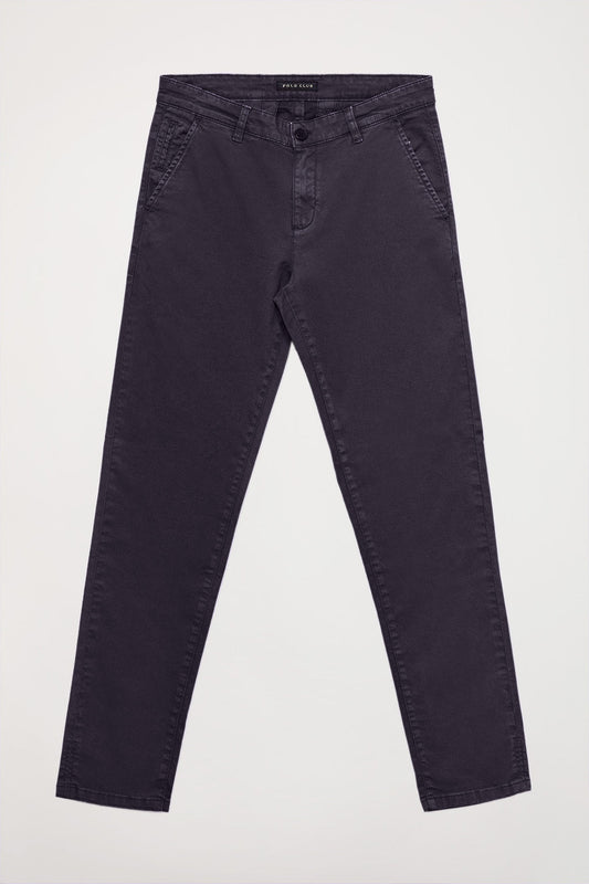 Calças chino azuis marinhas com corte slim com logótipo Polo Club no bolso traseiro
