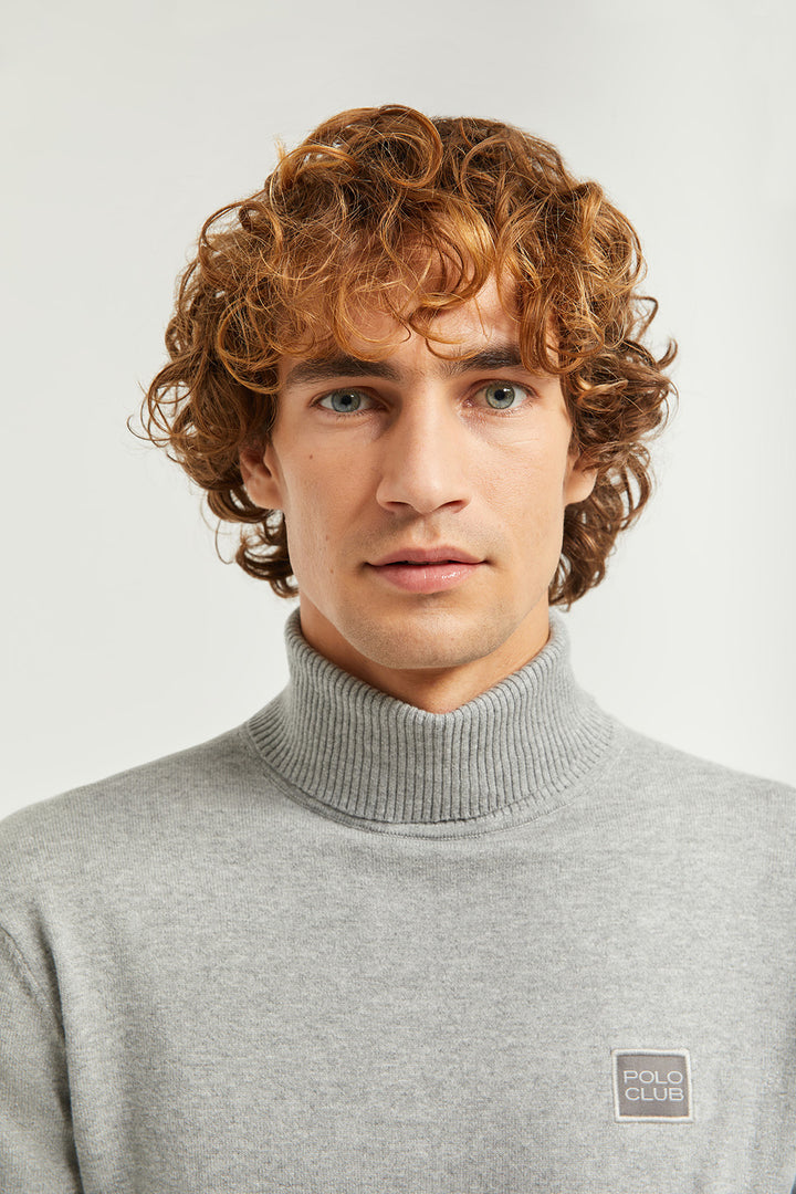 Jersey básico de cuello vuelto gris vigoré con logotipo Polo Club