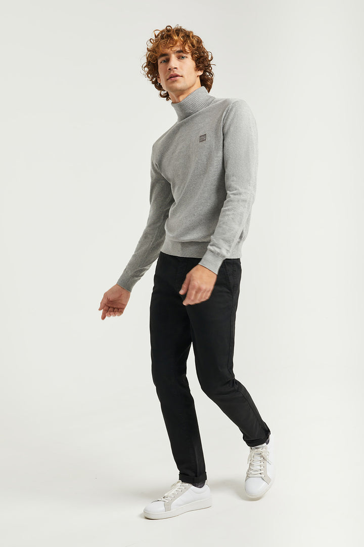 Jersey básico de cuello vuelto gris vigoré con logotipo Polo Club