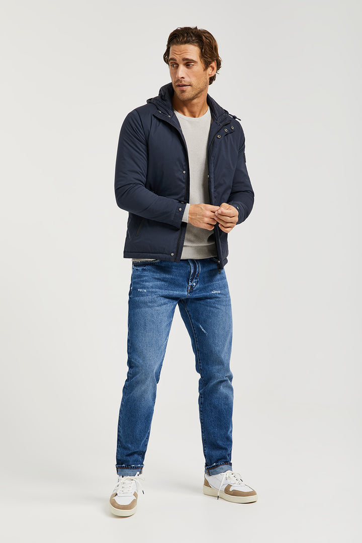 Chaqueta con capucha azul marino y parche engomado Polo Club