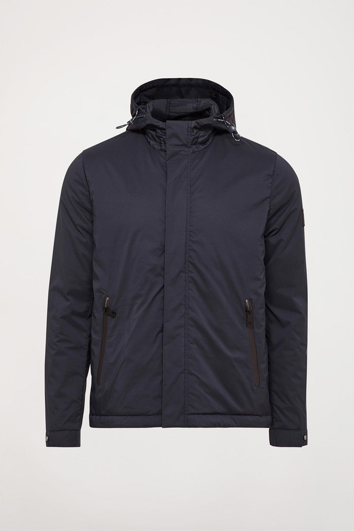 Chaqueta con capucha azul marino y parche engomado Polo Club