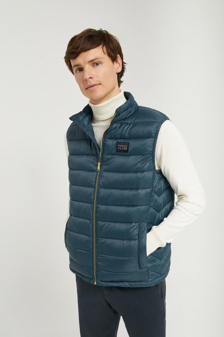 Chaleco azul petróleo Pavel reciclado y ultraligero con etiqueta textil Polo Club