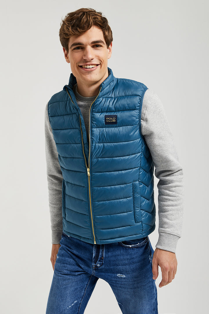Chaleco azul Pavel reciclado y ultraligero con etiqueta textil Polo Club
