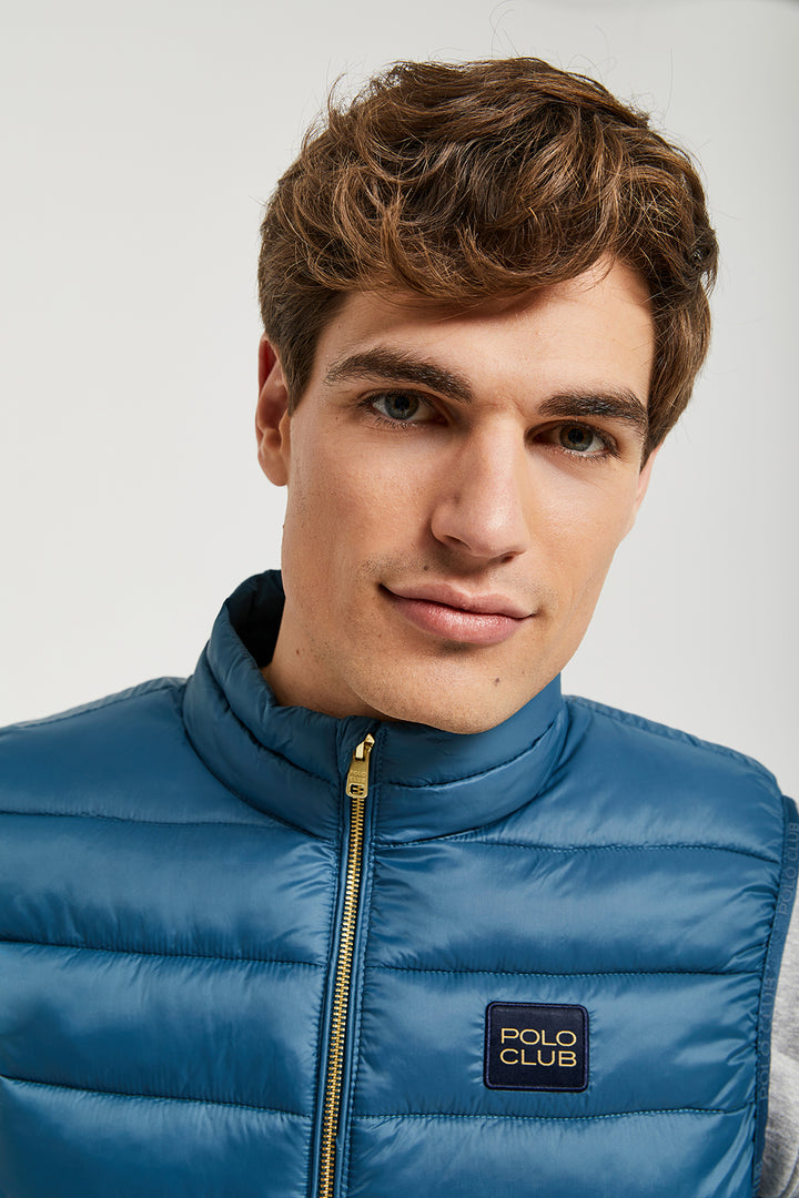 Chaleco azul Pavel reciclado y ultraligero con etiqueta textil Polo Club