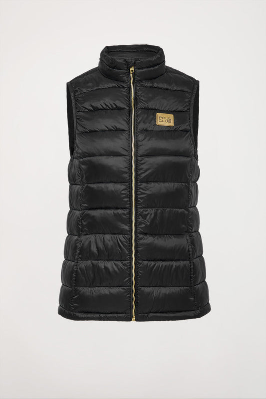 Black ultralight recycled Randa vest with Polo Club textile label