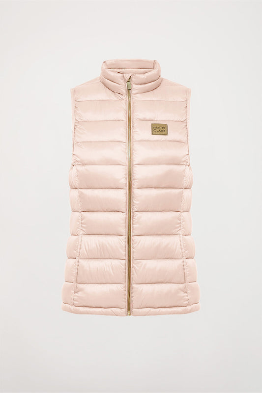 Blush-pink ultralight recycled Randa vest with Polo Club textile label