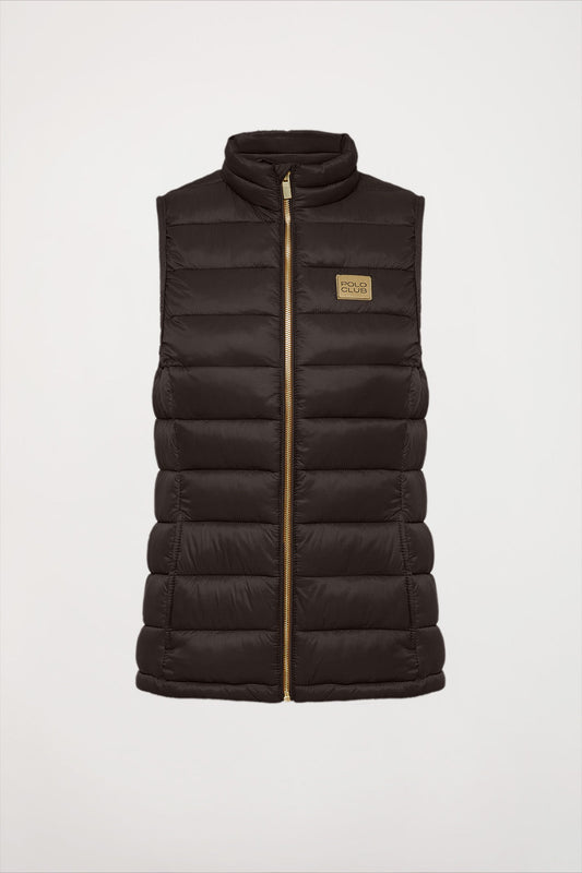 Chaleco marrón oscuro Randa reciclado y ultraligero con etiqueta textil Polo Club