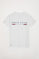 T-shirt branca de manga curta com print icónico