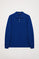 Royal-blue long-sleeve polo shirt with Rigby Go embroidery