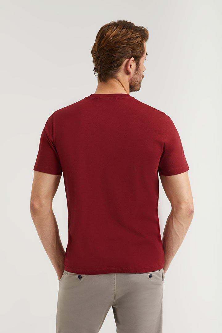 T-shirt básica grená de algodão com logótipo Rigby Go
