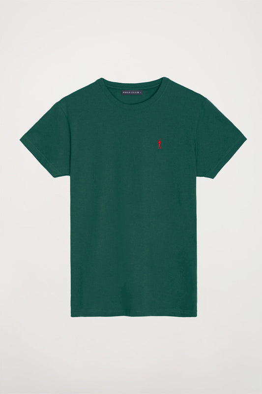 Camiseta básica verde botella de algodón con logo Rigby Go