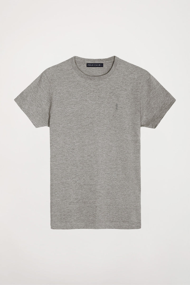 Camiseta básica gris vigoré de algodón con logo Rigby Go