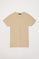 T-shirt básica cor de areia de algodão com logótipo Rigby Go