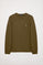 Olive-green long-sleeve basic T-shirt with Rigby Go logo