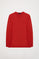 Red long-sleeve basic T-shirt with Rigby Go logo