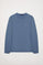 Denim-blue long-sleeve basic T-shirt with Rigby Go logo