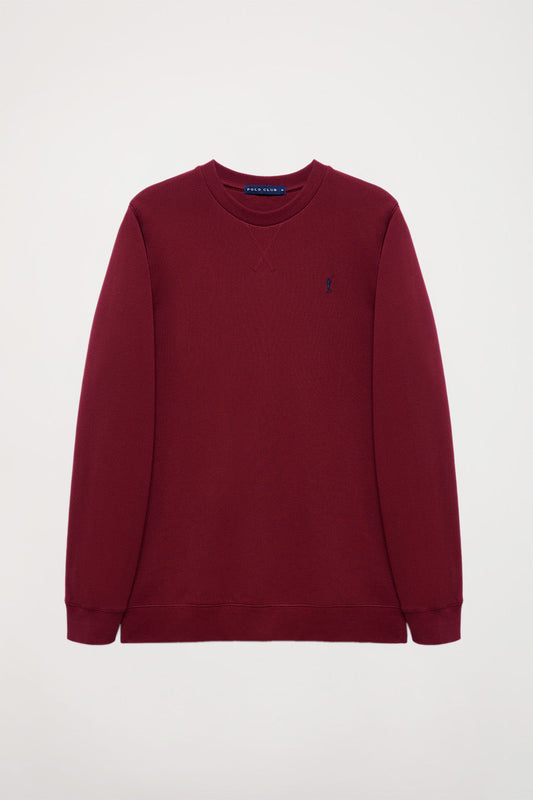 Sweatshirt básica grená com decote redondo e logótipo Rigby Go