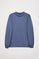 Sudadera básica de cuello redondo azul denim con logo Rigby Go