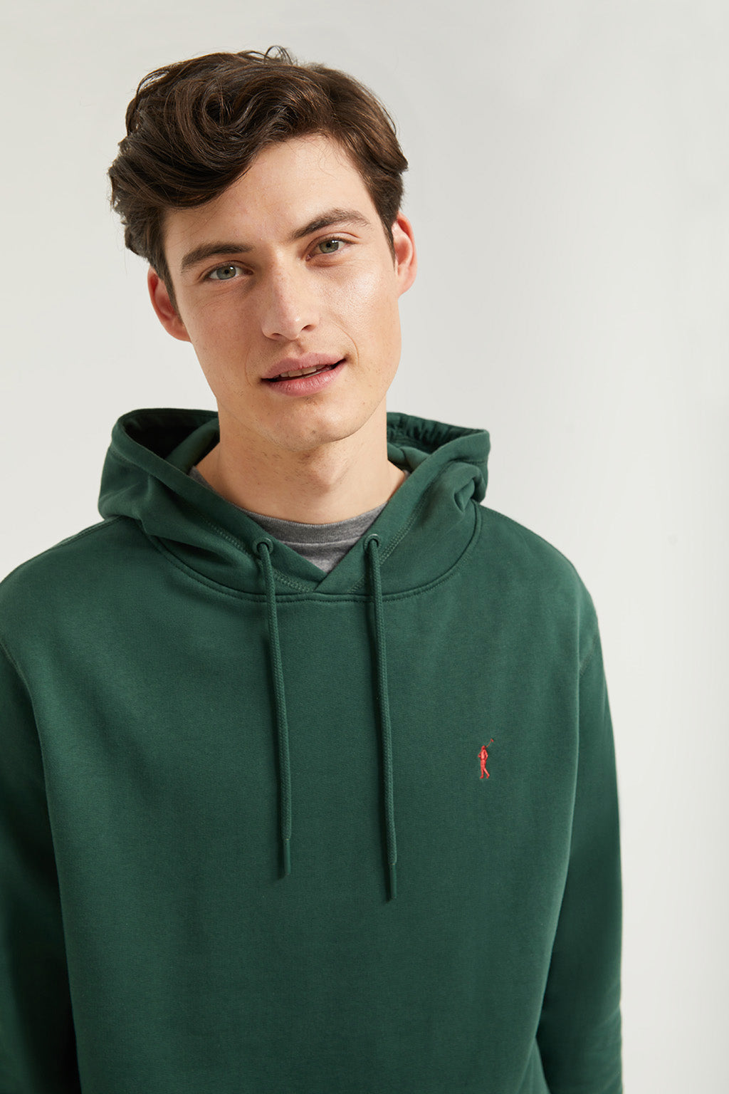 Sudadera con capucha y bolsillos verde botella – Club