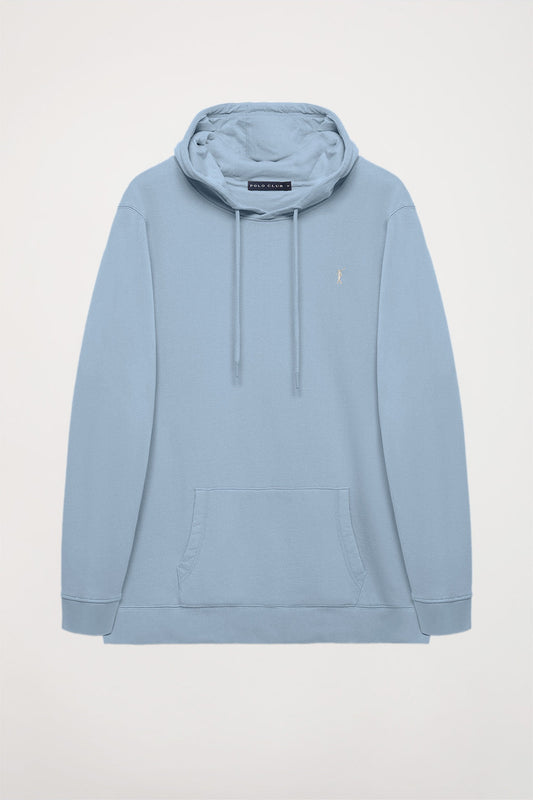 Sweatshirt com capuz e bolsos azul celeste claro com logótipo Rigby Go