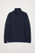 Sweatshirt aberta de gola alta em azul marinho com logótipo Rigby Go