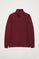 Sudadera abierta de cuello elevado granate con logo Rigby Go
