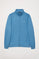 Sweatshirt aberta de gola alta em azul profundo com logótipo Rigby Go