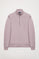 Sudadera de media cremallera color malva con logo Rigby Go