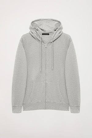 Sweatshirt cinza vigoré com fecho-éclair e capuz e logótipo Rigby Go