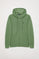 Sweatshirt verde lama com fecho-éclair e capuz e logótipo Rigby Go