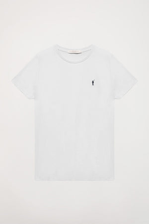 T-shirt básica branca de manga curta com logótipo Rigby Go
