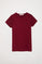 Maroon short-sleeve basic T-shirt with Rigby Go logo