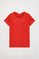 Camiseta básica roja de manga corta con logo Rigby Go