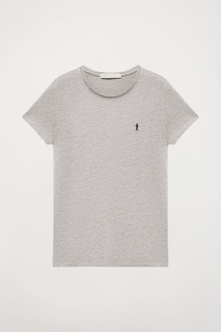 T-shirt básica cinza vigoré de manga curta com logótipo Rigby Go