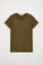 Camiseta básica verde oliva de manga corta con logo Rigby Go