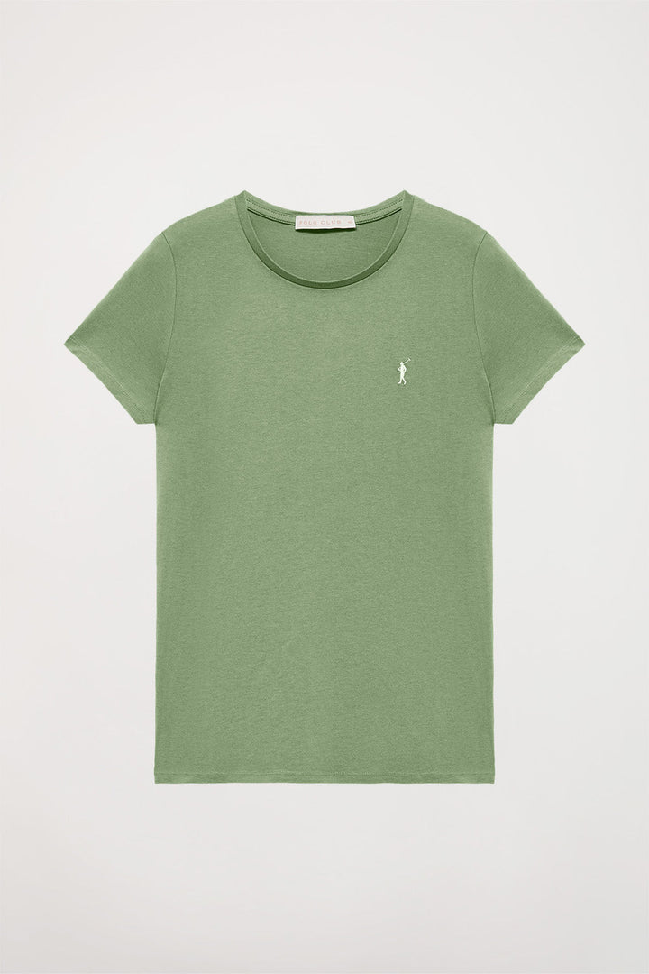T-shirt básica verde lama de manga curta com logótipo Rigby Go