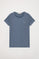 Camiseta básica denim blue de manga corta con logo Rigby Go