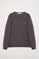 Asphalt-grey round-neck basic sweatshirt with Rigby Go logo