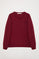 Sudadera básica granate de cuello redondo y logo Rigby Go