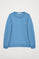 Deep-blue round-neck basic sweatshirt with Rigby Go logo