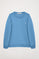 Sudadera básica azul profundo de cuello redondo y logo Rigby Go