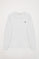 Sudadera básica blanca de cuello redondo y logo Rigby Go