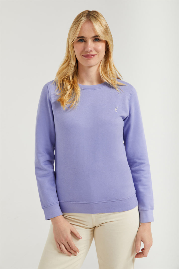 Sweatshirt básica azul alfazema com decote redondo e logótipo Rigby Go
