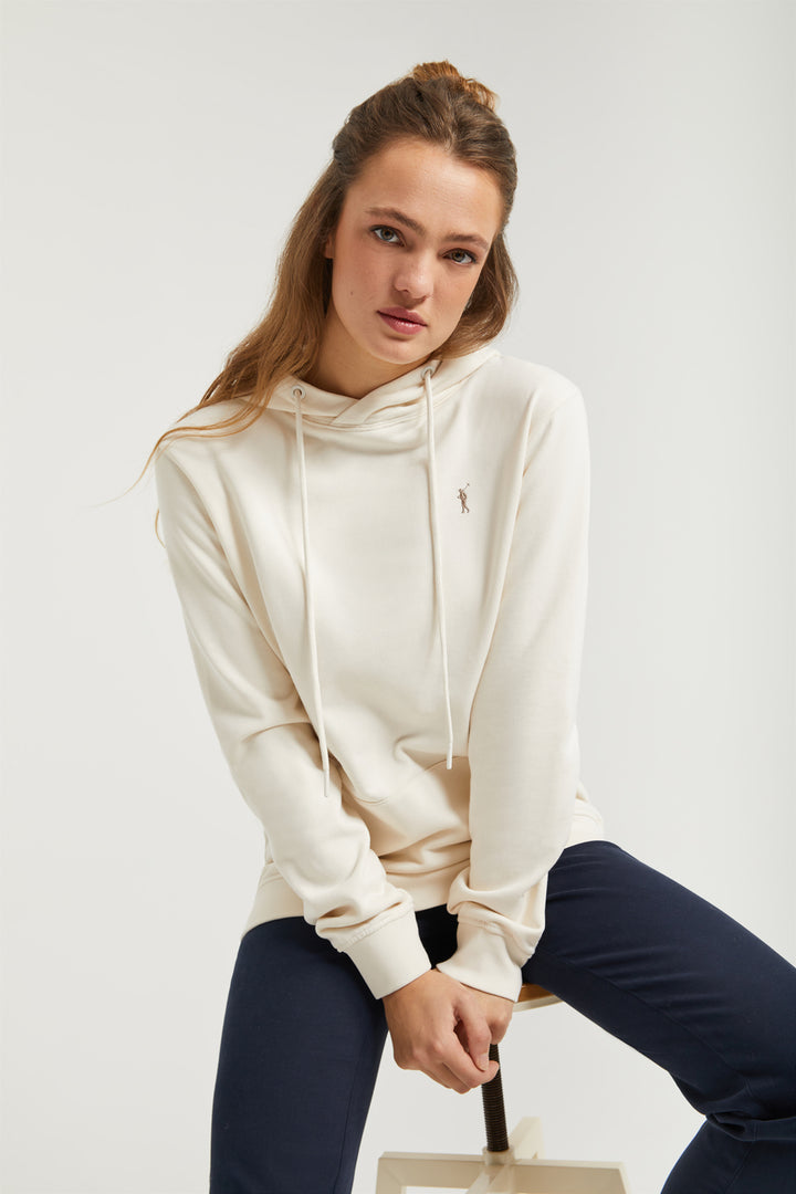 Sudadera de capucha y bolsillos beige con logo Rigby Go