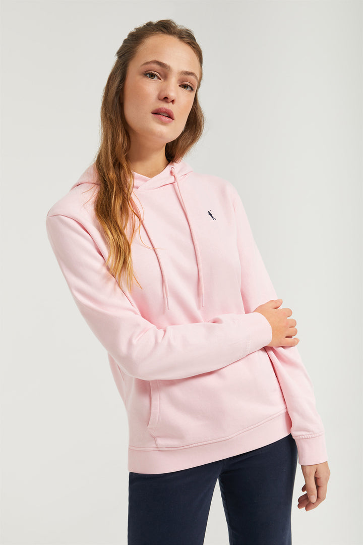 Sudadera de capucha y bolsillos rosa con logo Rigby Go