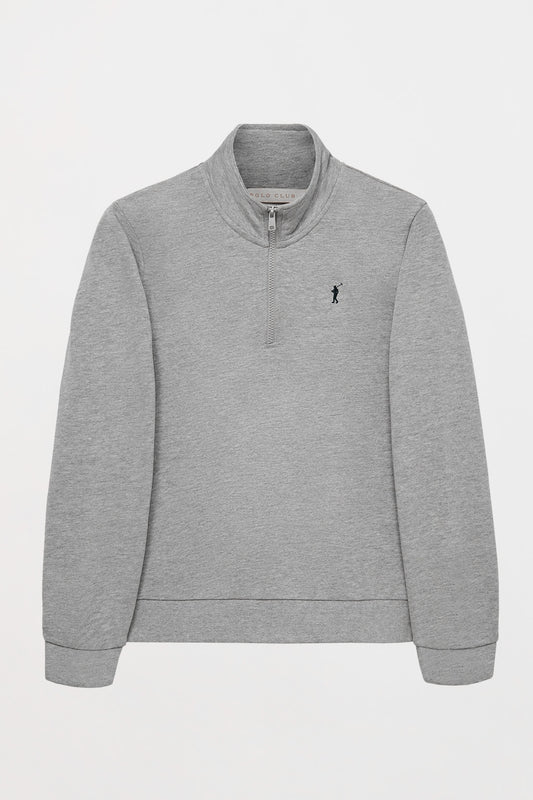 Grey-vigore half-zip sweatshirt with Rigby Go logo