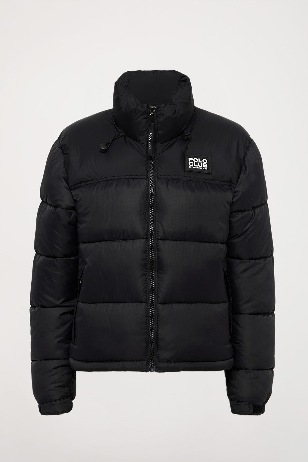 Chaqueta negra de corte amplio con parche Polo Club