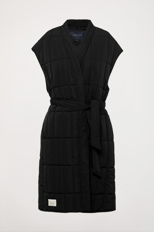 Black kimono-design vest with Polo Club label