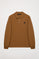 Polo de manga comprida castanho com pormenor Polo Club